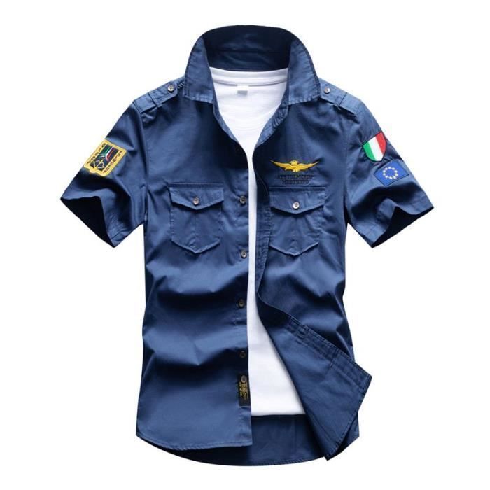 Chemise Homme Ete Manches Courtes En Coton Casual Chemise Style