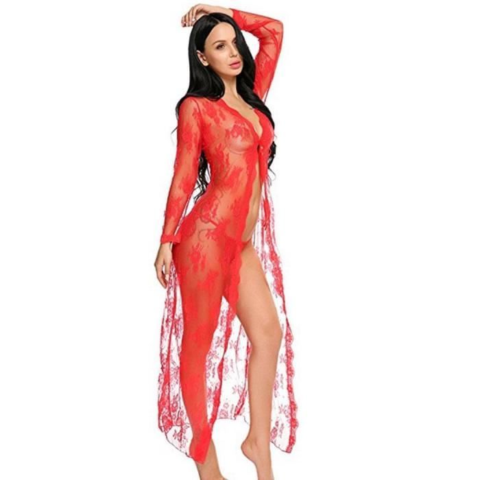 robe rouge transparente