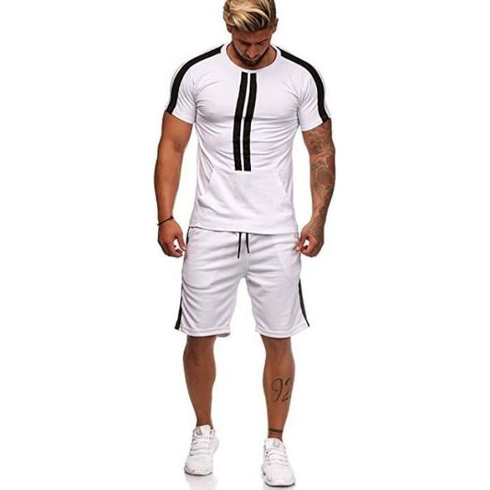 Ensemble short tee top shirt homme marque