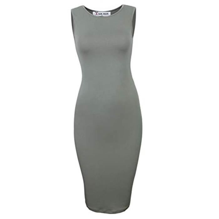 Robe KKZAE robe classique de midi sans manches coupe slim Taille 34