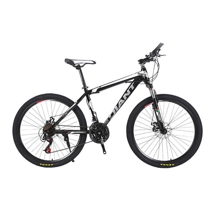 Vélo de montagne de vélo pliable 24 pouces en acier 21 vitesses vélo double frein à disque Noir Vélo de montagne de vélo pliable 24 pouces en acier 21 vitesses vélo double frein à disque Noir