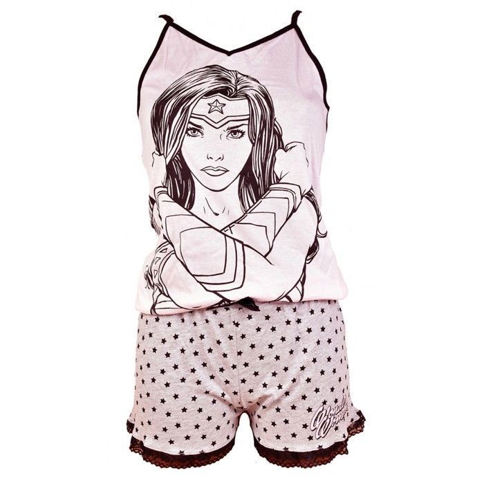 Pyjama Femme DC COMICS WONDERWOMAN Chaleur et Confort Rose