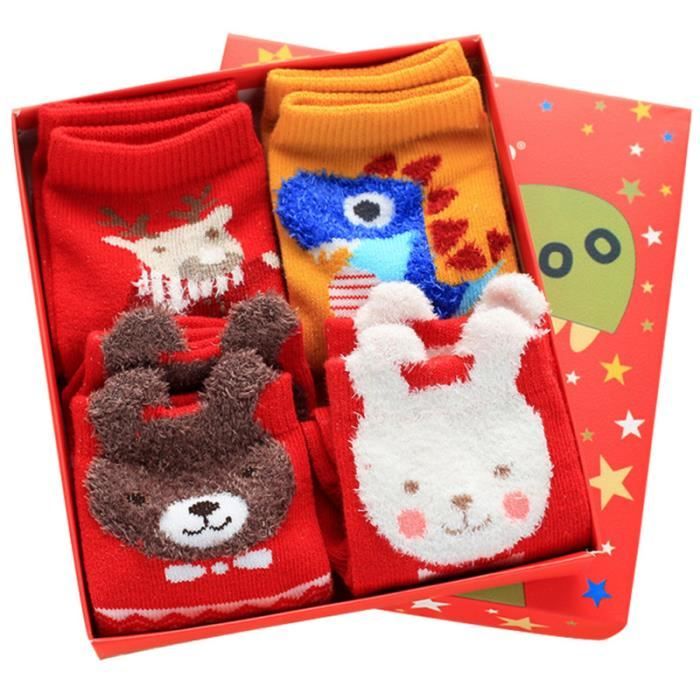 Lot De 4 Paires Chaussettes De Noël Animées Colorées - Cadeau Homme Femme Noël