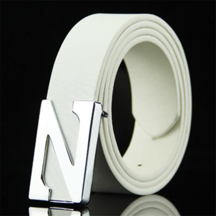 CEINTURE Homme Ceinture pour homme à boucle plaque classique lettre boucle lisse style 3