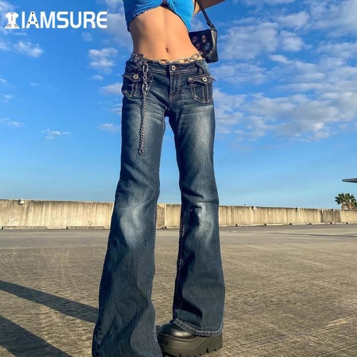 Jeans longs femmes taille basse a FR15MSP Bleu Cdiscount Pret a Porter