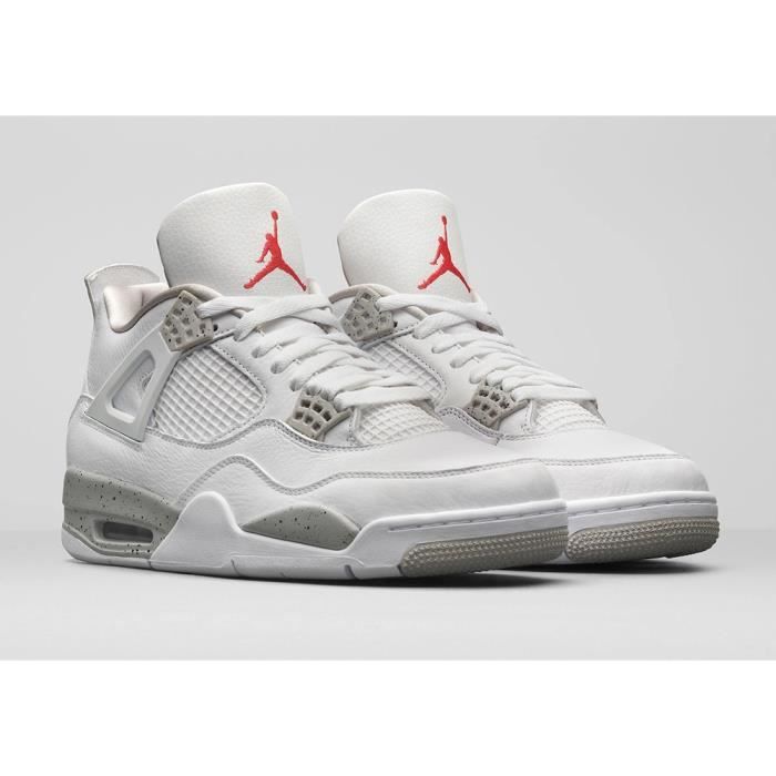 Basket High Jordan 4 Chaussures de Running Femme Homme Blanc Blanc Cdiscount Chaussures