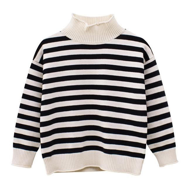 Enfant Fille Pull Tricoté Col Roulé Casual Manches Longues Chaud