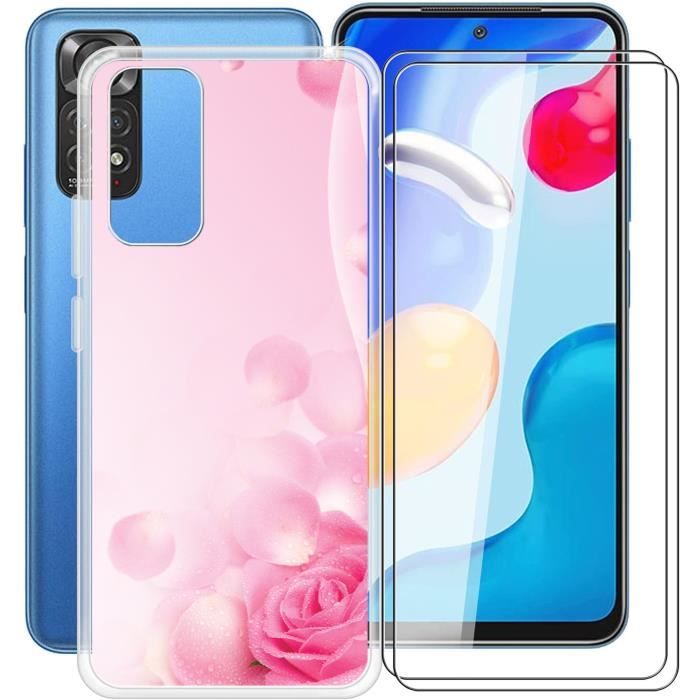 Coque Gel Silicone Mate NOIR + 2 Verres Trempés Pour Xiaomi Redmi Note 11/11S - Neuf