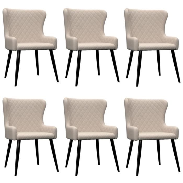 Life Interiors Lot de 6 Chaises Velours Noir - Chaise - Rue du Commerce