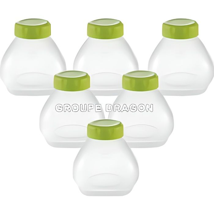 6 Bouteilles à yaourt à boire - SEB - Pour yaourtières - Vert