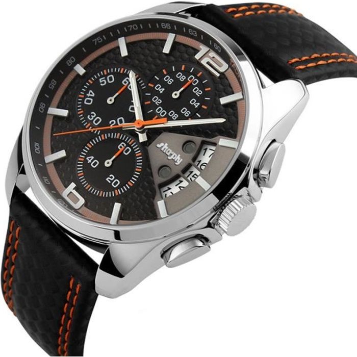 SHARPHY Montre chronographe homme marque de luxe sport étanche dateur superbe