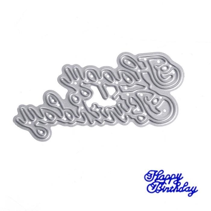 Joyeux Anniversaire De Coupe Dies Pochoirs 3d Finition Wrok Metal Modele Diy Outil Cdiscount Beaux Arts Et Loisirs Creatifs
