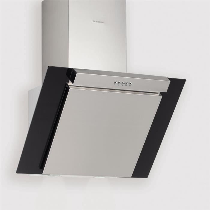 Hotte Cuisine Murale Silverline Kim Inox Et Verre Noir 60 Cm Achat Vente Hotte Cdiscount