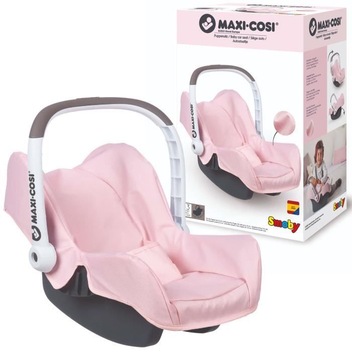 Smoby - Maxi Cosi - Siège poupée - Léger et poignée orientable - Ceinture de sécurité - Dès 3 ans