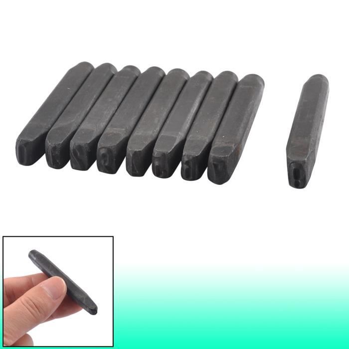 Ancien Lot De 9 Tampons Chiffres Acier 0-8 Avec Boîte En Bois, Fabrication US