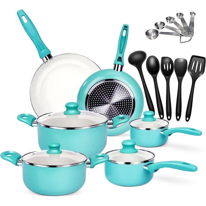 Lot De 3 Casseroles à Induction EliteHoff 7 Couches – Capacités 1.1L, 1.8L, 2.5L, Avec Couvercles En Verre - 12