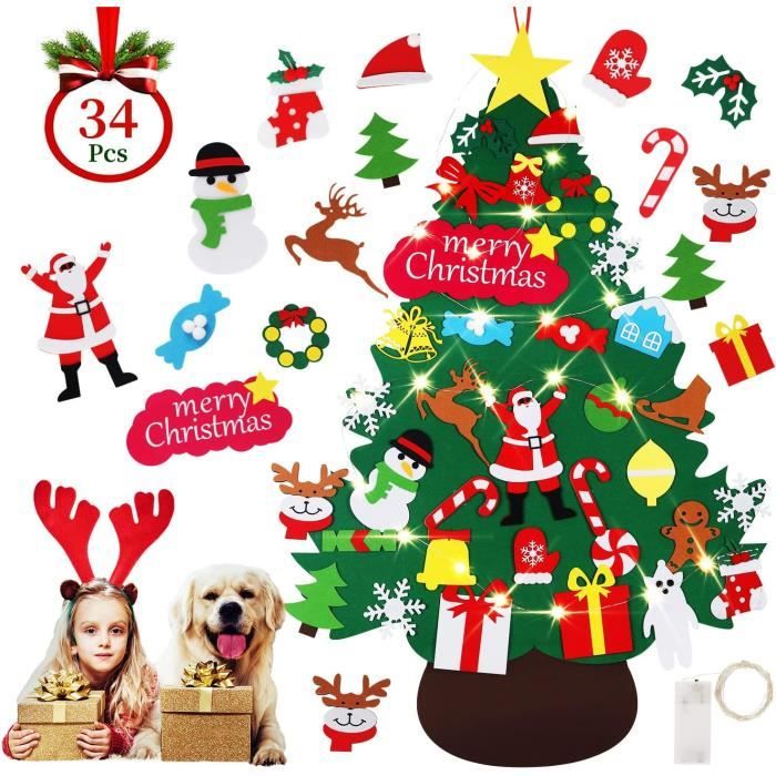 Décoration De Sapin De Noël En Feutre À Faire Soi-Même - Kit De Bricolage Pour Enfants - Sapin