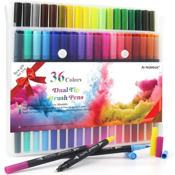 Feutres Pinceaux 24 Couleurs Feutres Aquarelle Stylo Marqueur à Pointe Feutres Pinceaux 24 Couleurs Feutres Aquarelle Stylo Marqueur à Pointe