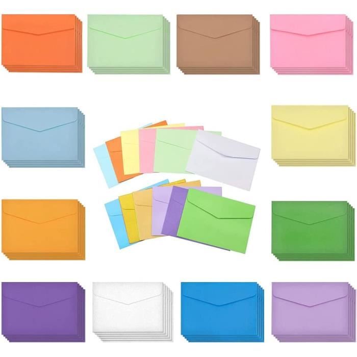 Lot 70 Mini Enveloppes Colorées 11,5 X 8,2 Cm – Petites Enveloppes Pour Cartes, Mariage, Anniversaire, Noël, DIY