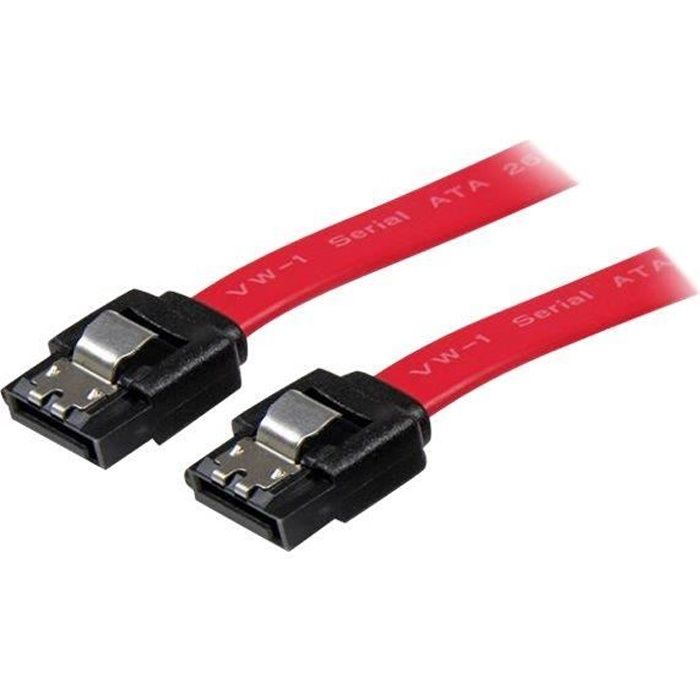 SMARTECH Cable Sata 40Cm 3.0 6 GB/S Flexible pour SSD Lot de 10 Raccordement Câble de Connexion Clip en Métal 