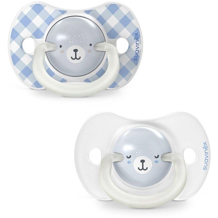 Lot de 2 sucettes symétriques - SUAVINEX - Night&Day Wild&Free - SX Pro - 0 à 6 mois - Bleu