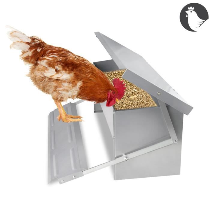 Comparer les prix de Distributeur automatique de nourriture pour poules - SUUSOLNY - 5 kg - Acier galvanisé - Extérieur