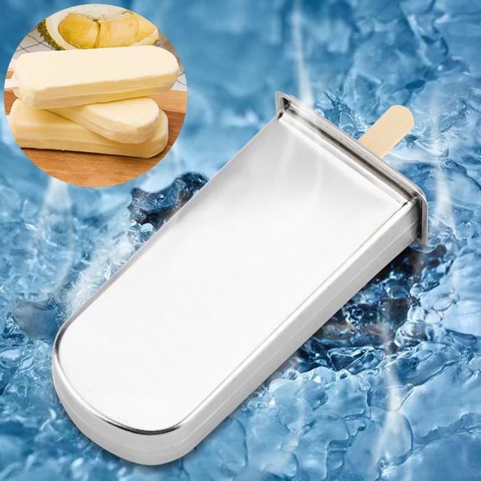 Moules à Glace 10 Pièces En Acier Inoxydable - Avec 100 Bâtons En Bois - Pour Sucettes Maison - Sans BPA