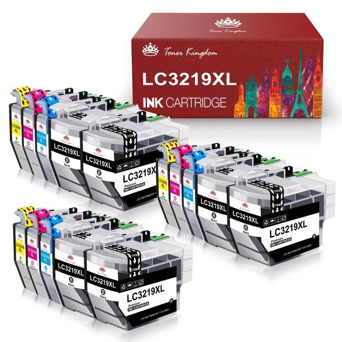 Lot De 8 Cartouches D'Encre NINETEC Compatibles Brother LC-3219XL & LC-3219 - Noir Et Couleur | Pour Imprimantes Brother MFC-J5330DW, J5730DW, J6930DW, Etc.