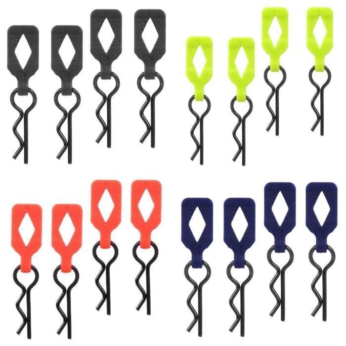 100 Clips Carrosserie Voiture RC Noir - Compatible 1/8 1/10 1/16 - Pour Redcat, HPI, HSP, Buggy, Truck