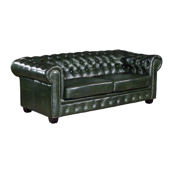 Canapé chesterfield 3 places BRENTON 100% cuir de