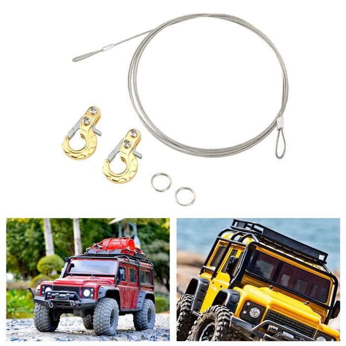 2 Anneaux De Remorquage Rouges – Crochets D-Ring 1/10 – Alliage Aluminium – Pour RC Crawler Axial SCX10 – Accessoire