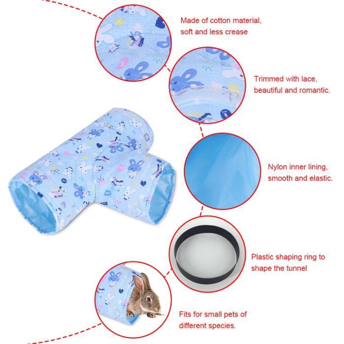 Meilleurs prix pour VGEBY tunnel pour animaux Tunnel d'exercice à 3 voies pour animaux de compagnie jouet pour lapin furet hamster cochon d'inde
