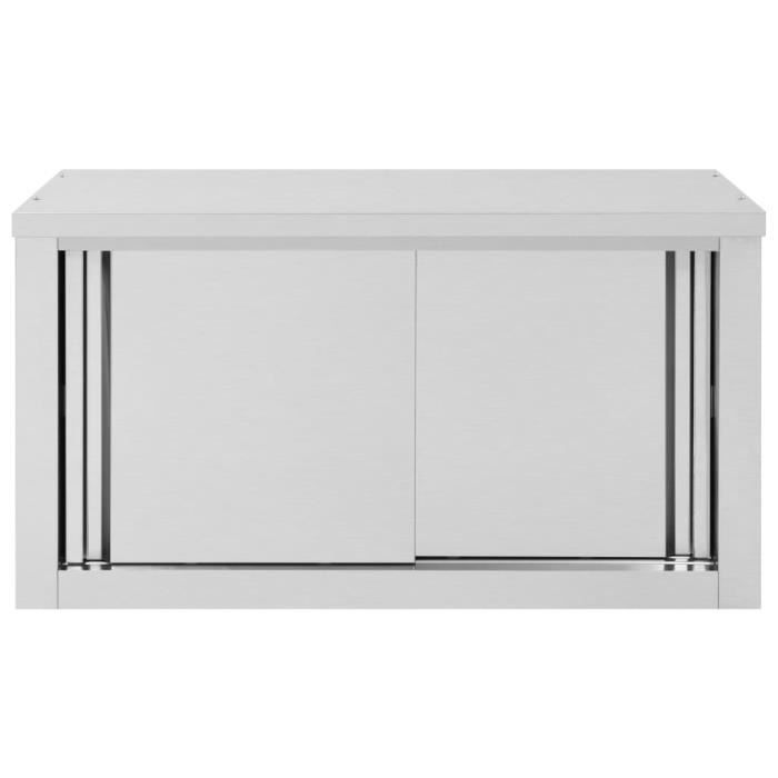 Armoire de cuisine avec portes coulissantes 90x40x50 cm Inox LVD