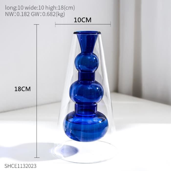 VASE,Height 18 cmVase en verre Transparent Simple, style nordique