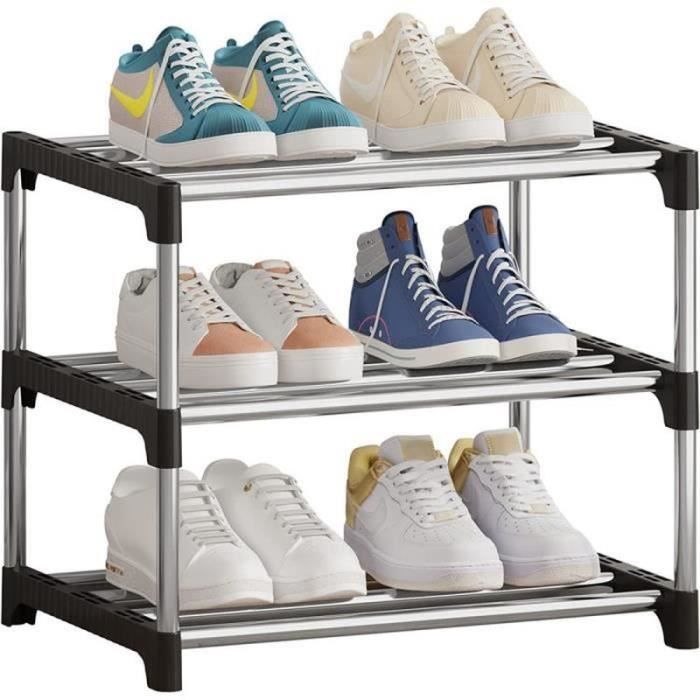 Organisateur Chaussures Placard 12 Paires – Boîte Pliable Housse Transparente Zip – Gris – Rangement Gain De Place
