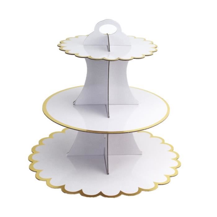 Support à gâteau en céramique à 3 niveaux Support à cupcakes pour dessert de mariage Support pour serveur de nourriture Tea Party OEM