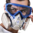 Masque de Protection Respiratoire Réutilisable, Anti poussière, Anti gaz avec Filtres et Lunettes de Protection pour Peinture, Trava-1