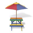 Table et bancs de pique-nique pour enfants - VIDAXL - Multicolore - 75 x 85 x 52 cm-1