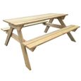 Table de pique-nique en bois - Naturel - 150 x 135 x 71.5 cm-1
