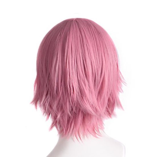 perruque courte rose
