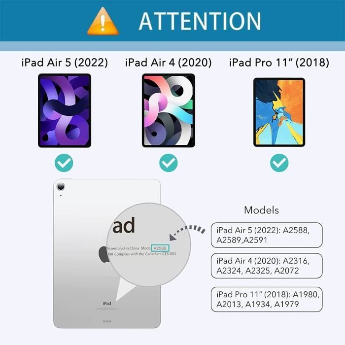 FINTIE Coque pour iPad Air 2022 5ème Génération 10.9 Pouces/iPad Air 4