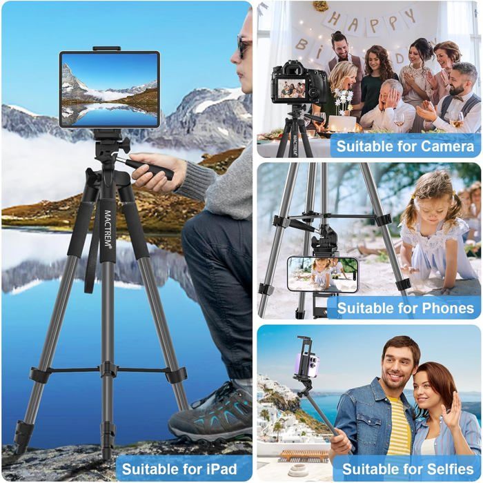 Support Trépied IPad Kiuiom – Adaptateur Rotatif 360° Pour Tablettes 4,7 à 12,9 Pouces | Compatible Téléphone - 9