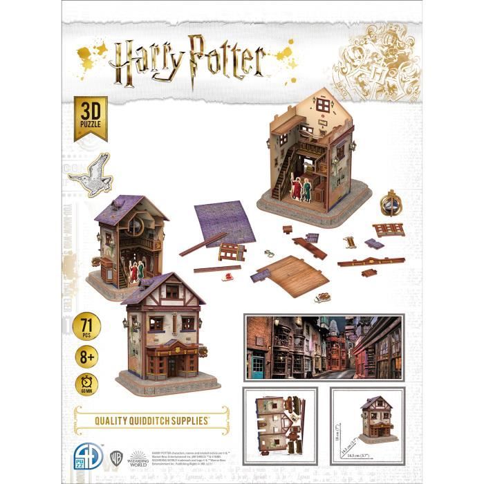 Bebeboutik - Puzzle 3D Harry Potter Le Magasin d'accessoires de Quidditch - CubicFun - 71 pièces
