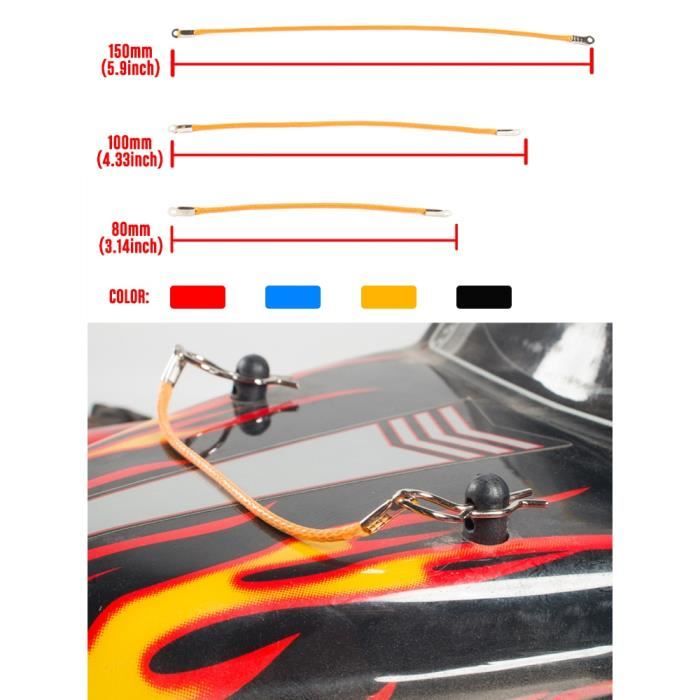 Lot de 50 clips de carrosserie RC de type R pour télécommande à l'échelle 1/10 1/12 1/16