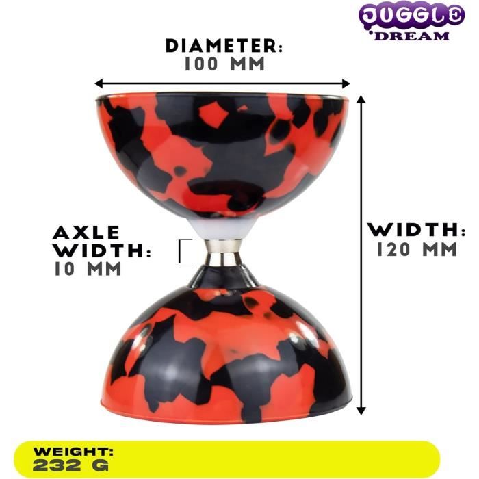 Diabolo Jester Multicolore – Baguettes Alu, Corde Super Lisse, Sac De Transport Inclus (débutant à Expert)