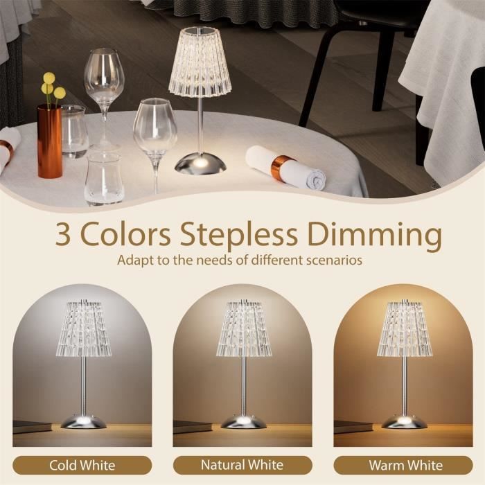 Lot de 2 appliques murales LED rechargeables, lampe murale sans fil RVB