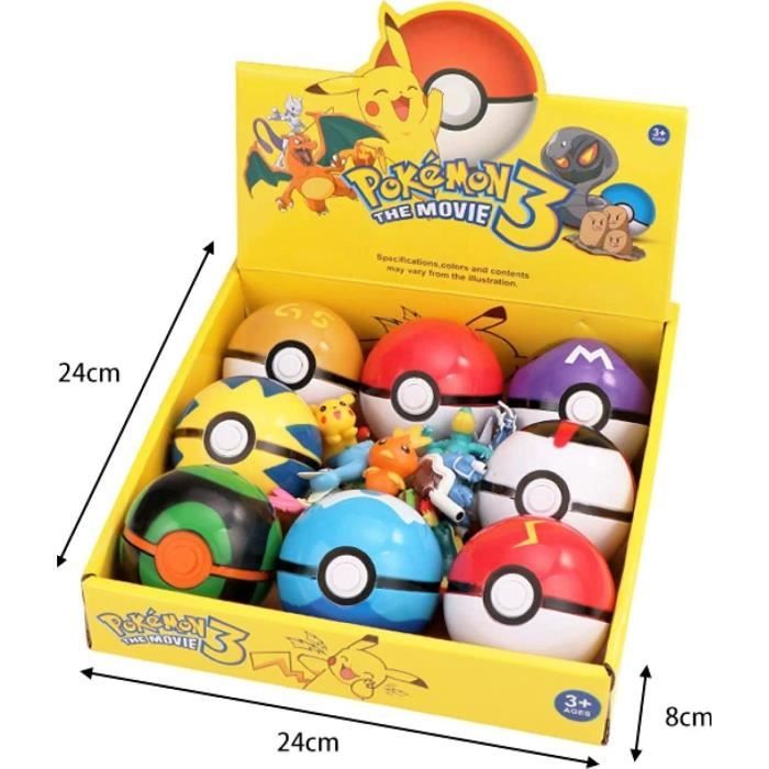 8 poke ball différents avec 8 mini figurines Pokémon pokeball aléatoires -  Figurine pour enfant - à la Fnac