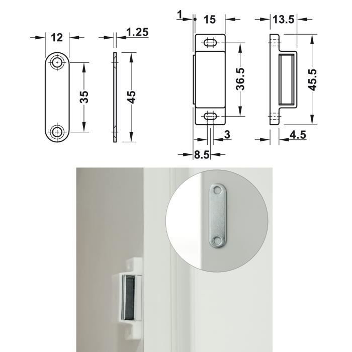 Loquet Magnétique De Porte De Placard Avec Vis Pour