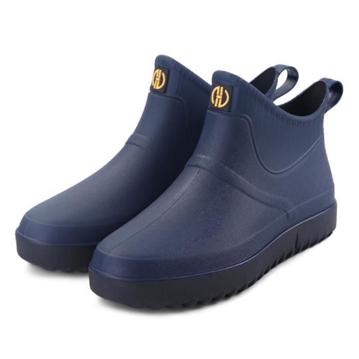 Bottes De Pluie Courtes Unisexes PVC - Imperméables, Antidérapantes, Doublure Polaire - Pour Jardin, Festivals