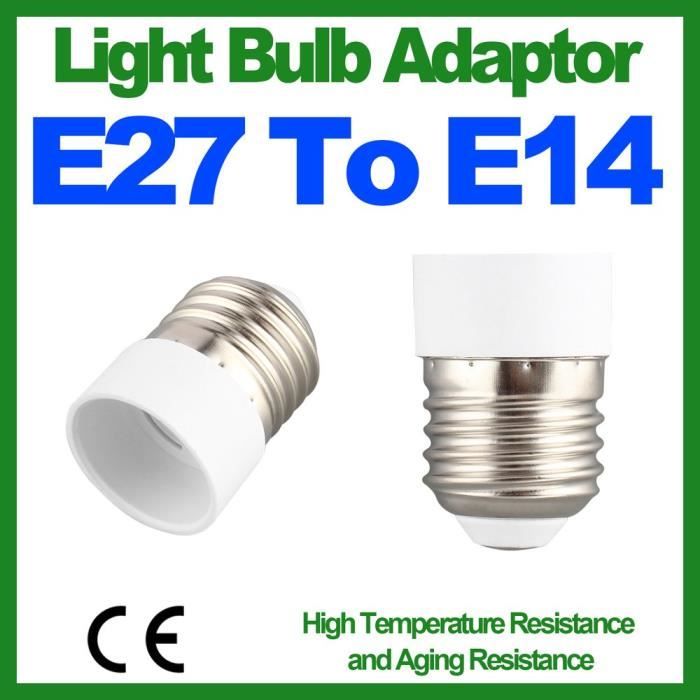 Douille Ampoule E27 Vers E14 Visser en PC Résistant à Chaleur